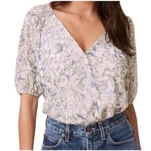 ASTR THE LABEL Surplice Faux Wrap Floral Bodysuit in Size XL